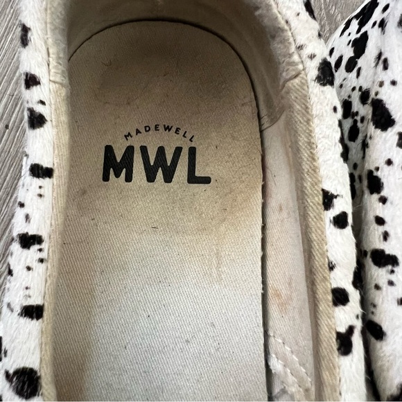 Madewell Sidewalk Slip-On Sneakers in Spatter-Painted Calf Hair - Size 7.5 - Picture 3 of 7